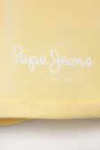 Дитячі бавовняні шорти Pepe Jeans колір жовтий з принтом регульована талія