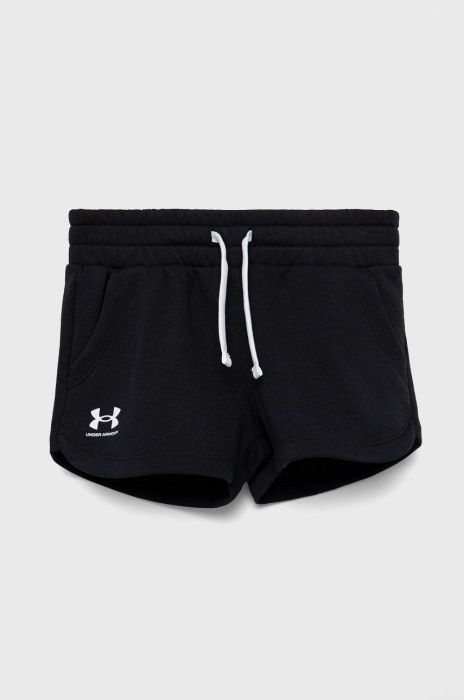 Дитячі шорти Under Armour 1369918 колір чорний з принтом регульована талія Дитячі шорти Under Armour 1369918 колір чорний з принтом регульована талія
