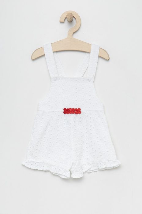 Дитячий бавовняний комбінезон Birba&Trybeyond колір білий Дитячий бавовняний комбінезон Birba&Trybeyond колір білий