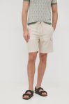 Шорти з домішкою льону Selected Homme чоловічі колір бежевий
