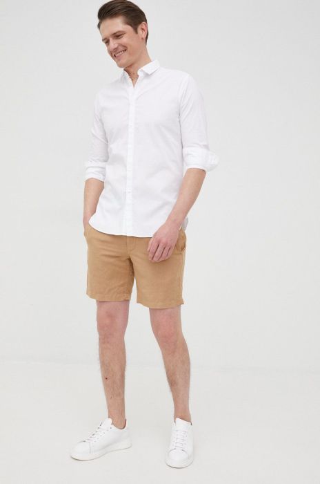 Лляні шорти Polo Ralph Lauren чоловічі колір бежевий