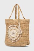 Пляжна сумка Desigual колір бежевий Пляжна сумка Desigual колір бежевий