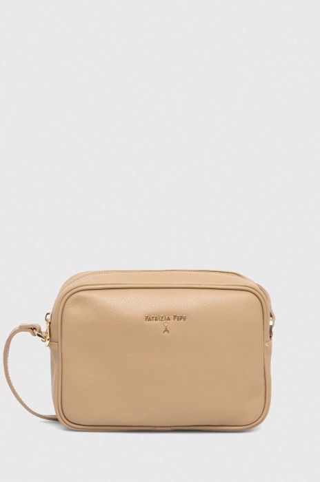 Шкіряна сумочка Patrizia Pepe колір коричневий (3387735)