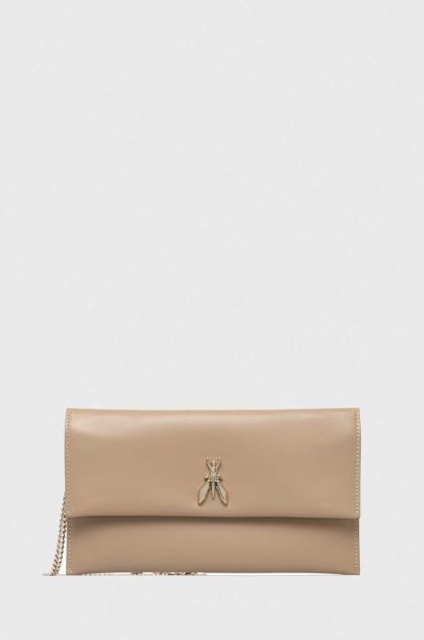 Шкіряна сумка Patrizia Pepe колір бежевий (3412222) Шкіряна сумка Patrizia Pepe колір бежевий (3412222)