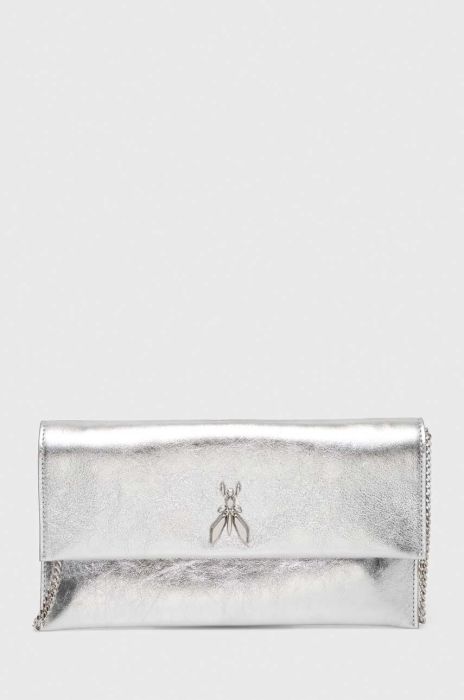Шкіряна сумка Patrizia Pepe колір срібний Шкіряна сумка Patrizia Pepe колір срібний