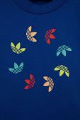 Дитяча бавовняна футболка adidas Originals HE6847 гладкий колір блакитний