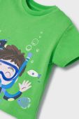 Дитяча бавовняна футболка Mayoral колір зелений з принтом (2006997)