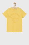Дитяча бавовняна футболка Guess колір жовтий з принтом (2063482) Дитяча бавовняна футболка Guess колір жовтий з принтом (2063482)