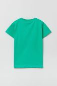 Дитяча бавовняна футболка OVS колір зелений з принтом Дитяча бавовняна футболка OVS колір зелений з принтом