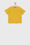 Дитяча бавовняна футболка United Colors of Benetton колір жовтий гладкий (2023446) Дитяча бавовняна футболка United Colors of Benetton колір жовтий гладкий (2023446)