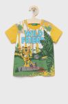Дитяча бавовняна футболка United Colors of Benetton колір жовтий з принтом (2305259) Дитяча бавовняна футболка United Colors of Benetton колір жовтий з принтом (2305259)
