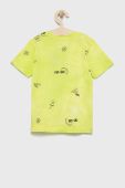 Дитяча бавовняна футболка United Colors of Benetton колір зелений візерунок (2409414)
