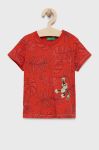 Дитяча бавовняна футболка United Colors of Benetton колір червоний з принтом (2305314) Дитяча бавовняна футболка United Colors of Benetton колір червоний з принтом (2305314)