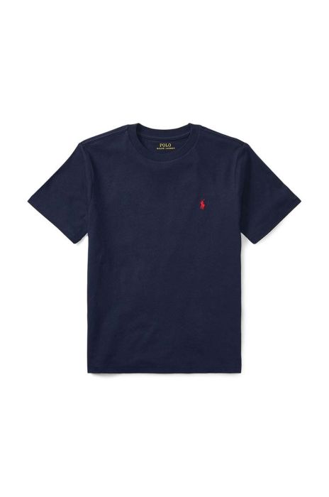 Дитяча бавовняна футболка Polo Ralph Lauren колір синій гладкий Дитяча бавовняна футболка Polo Ralph Lauren колір синій гладкий