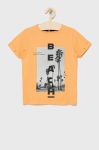 Дитяча бавовняна футболка Name it колір помаранчевий з принтом Дитяча бавовняна футболка Name it колір помаранчевий з принтом