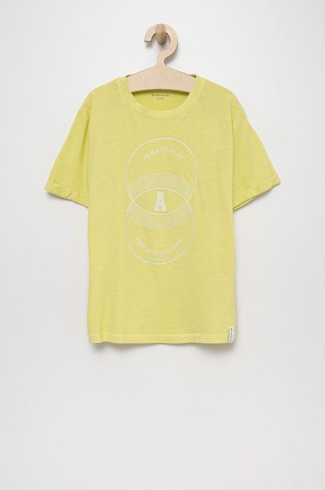 Дитяча бавовняна футболка Tom Tailor колір зелений з принтом Дитяча бавовняна футболка Tom Tailor колір зелений з принтом