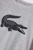 Дитяча футболка Lacoste колір сірий з принтом Дитяча футболка Lacoste колір сірий з принтом