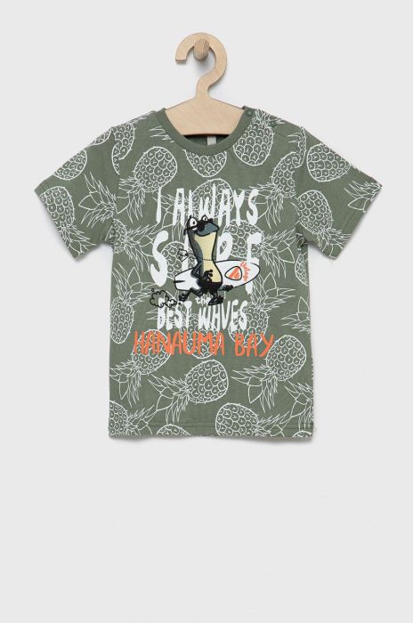 Дитяча бавовняна футболка Birba&Trybeyond колір зелений з принтом (2130185) Дитяча бавовняна футболка Birba&Trybeyond колір зелений з принтом (2130185)