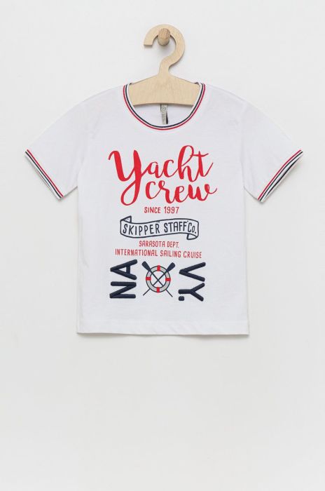 Дитяча бавовняна футболка Birba&Trybeyond колір білий з аплікацією (2348794)