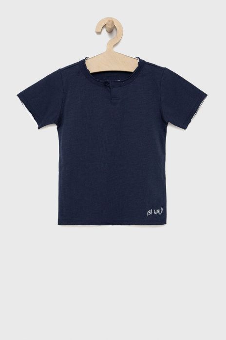 Дитяча бавовняна футболка Birba&Trybeyond колір синій з принтом (2130271) Дитяча бавовняна футболка Birba&Trybeyond колір синій з принтом (2130271)
