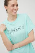 Бавовняна футболка Dkny колір бірюзовий Бавовняна футболка Dkny колір бірюзовий