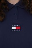 Бавовняна футболка Tommy Jeans колір синій з коміром Бавовняна футболка Tommy Jeans колір синій з коміром