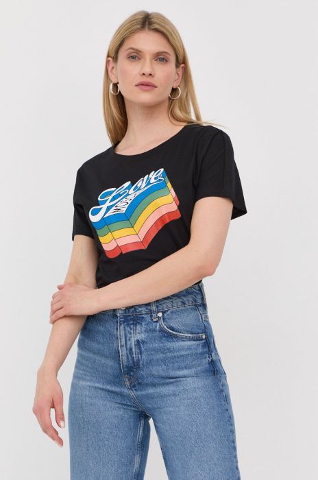 Бавовняна футболка Love Moschino колір чорний (2292793)