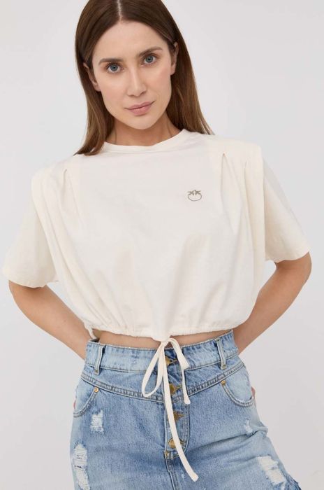 Бавовняна футболка Pinko колір бежевий (2277912) Бавовняна футболка Pinko колір бежевий (2277912)