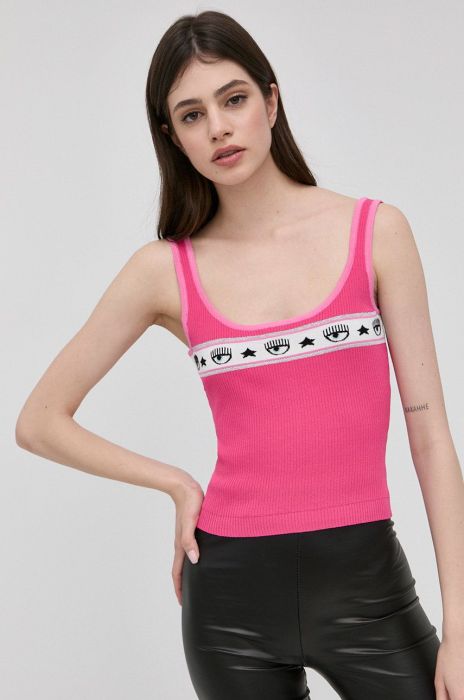 Топ Chiara Ferragni жіночий колір рожевий Топ Chiara Ferragni жіночий колір рожевий