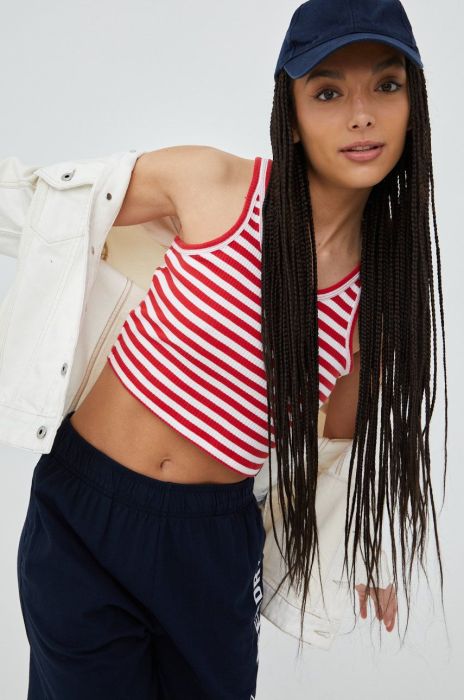 Бавовняний топ Superdry колір червоний (2366828) Бавовняний топ Superdry колір червоний (2366828)