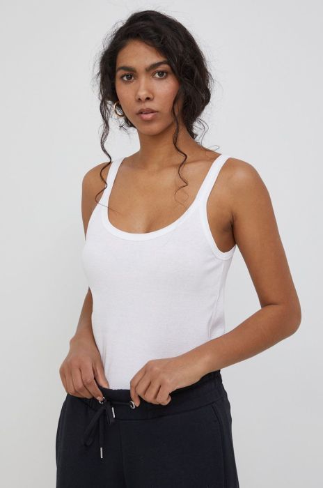 Бавовняний топ United Colors of Benetton колір білий (2038286)