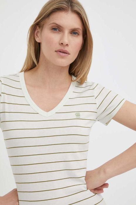 Бавовняна футболка G-Star Raw колір бежевий (3012840) Бавовняна футболка G-Star Raw колір бежевий (3012840)