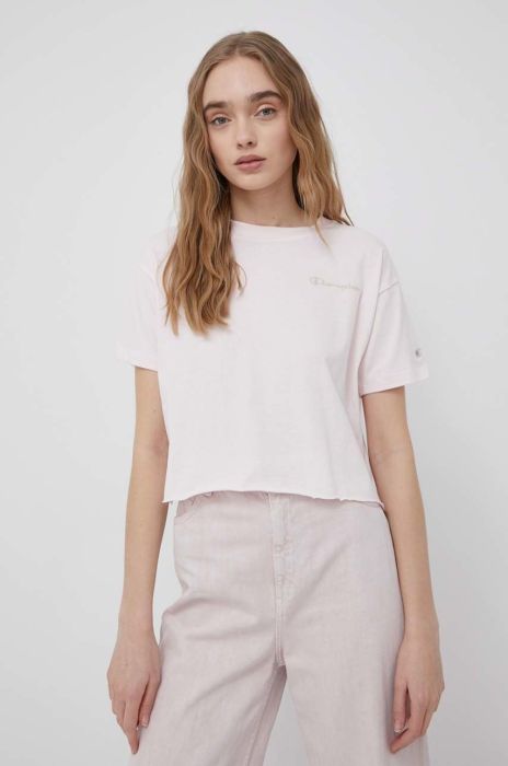 Бавовняна футболка Champion 115066 колір рожевий Бавовняна футболка Champion 115066 колір рожевий