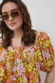 Блузка Billabong жіноча колір жовтий принт квіти Блузка Billabong жіноча колір жовтий принт квіти