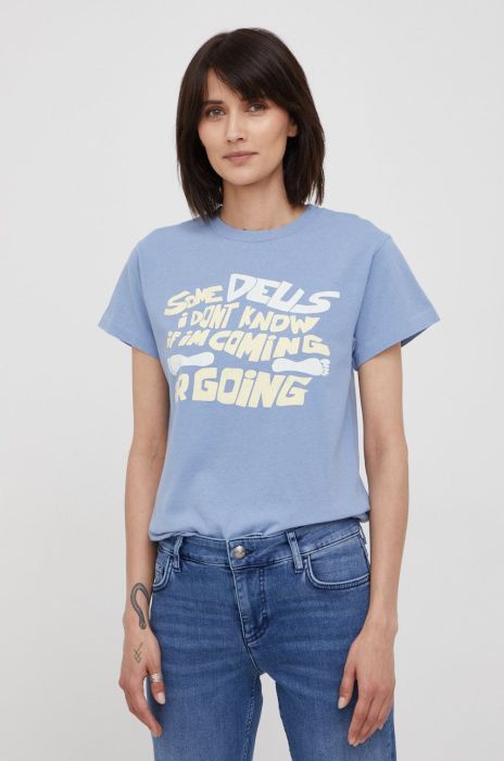 Бавовняна футболка Deus Ex Machina колір блакитний Бавовняна футболка Deus Ex Machina колір блакитний