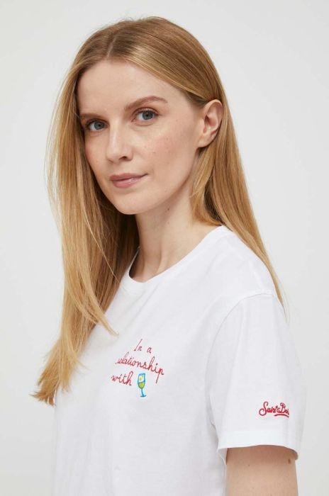 Бавовняна футболка MC2 Saint Barth колір білий