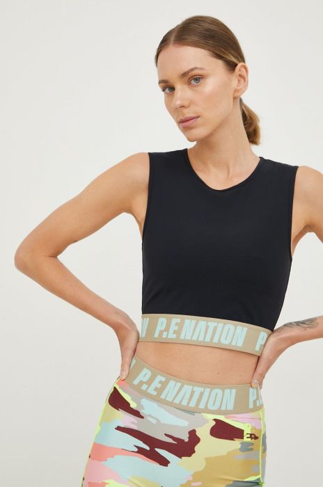 Топ для тренувань P.E Nation Upward колір чорний Топ для тренувань P.E Nation Upward колір чорний