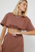 Бавовняна футболка Sixth June колір коричневий