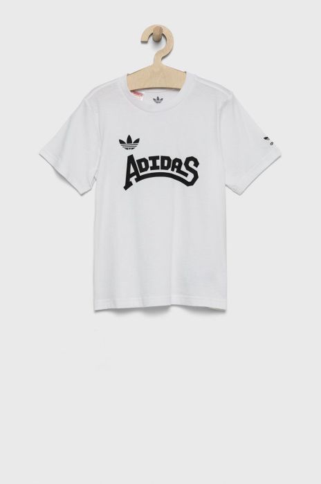 Дитяча бавовняна футболка adidas Originals HF4933 колір білий