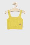 Дитячий бавовняний топ United Colors of Benetton колір жовтий (2216253)