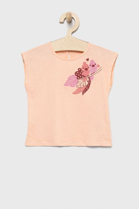 Дитячий бавовняний топ United Colors of Benetton колір рожевий (2324561)