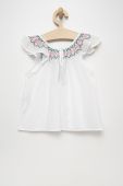 Дитяча бавовняна блузка United Colors of Benetton колір білий з аплікацією Дитяча бавовняна блузка United Colors of Benetton колір білий з аплікацією