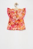 Дитяча бавовняна блузка United Colors of Benetton колір помаранчевий