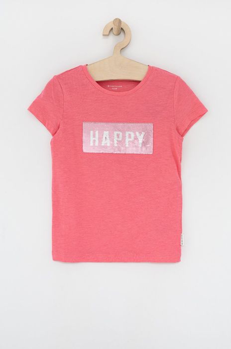 Бавовняна футболка Tom Tailor колір рожевий