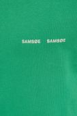 Бавовняна футболка Samsoe Samsoe колір зелений однотонна