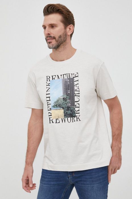 Бавовняна футболка s.Oliver колір бежевий з принтом (2126762) Бавовняна футболка s.Oliver колір бежевий з принтом (2126762)