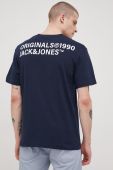 Бавовняна футболка Jack & Jones колір синій з принтом (2339758) Бавовняна футболка Jack & Jones колір синій з принтом (2339758)