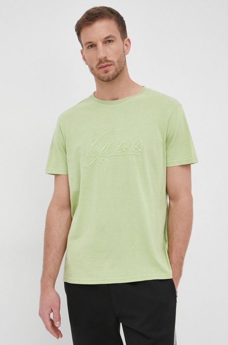 Бавовняна футболка Guess колір зелений з аплікацією (2149422) Бавовняна футболка Guess колір зелений з аплікацією (2149422)
