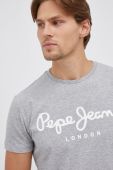 Футболка Pepe Jeans Original Stretch колір сірий з принтом Футболка Pepe Jeans Original Stretch колір сірий з принтом