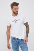 Бавовняна футболка Pepe Jeans Eggo N колір білий гладкий